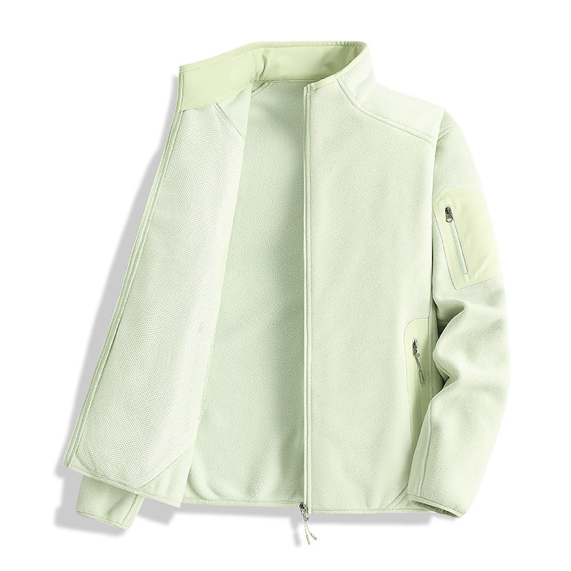 Herren Fleecejacke mit Stehkragen und Softshell-Einsätzen Drune