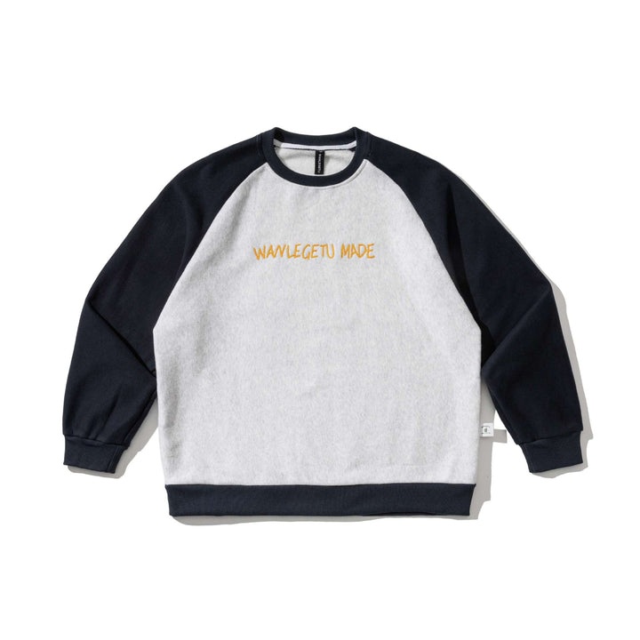 Herren Raglan-Sweatshirt mit gesticktem Logo und Kontrastärmeln aus leichtem Frottee Drune