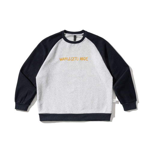 Herren Raglan-Sweatshirt mit gesticktem Logo und Kontrastärmeln aus leichtem Frottee Drune
