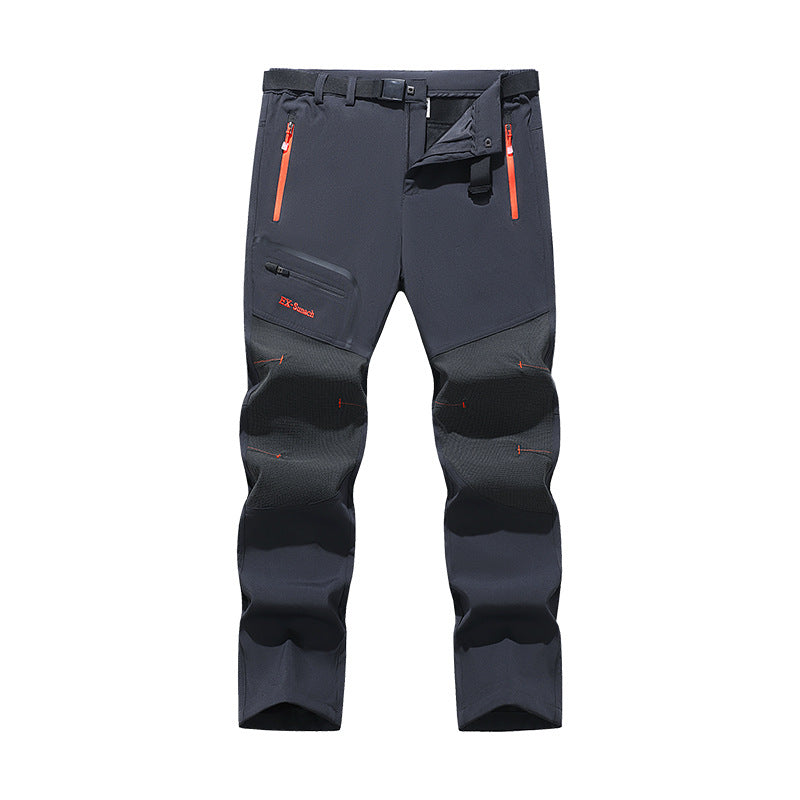 Herren Softshell-Outdoorhose mit verstärkten Kniepartien, wasserabweisenden Reißverschlüssen und ergonomischem Schnitt Drune