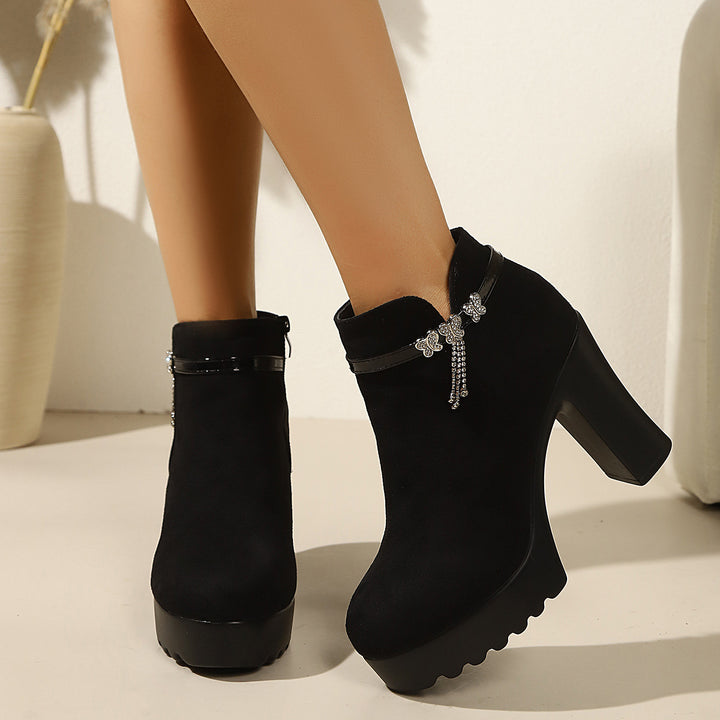 Damen Elegante und glamouröse Stiefeletten mit Glitzer-Detail Drune