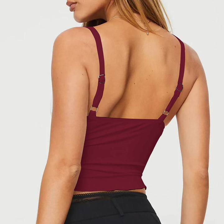 Damen Elegantes Spaghetti-Top mit verführerischer Drapierung Drune