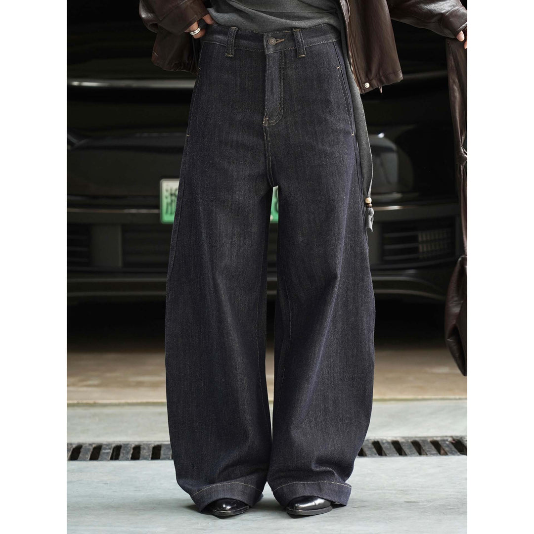 Damen Weite High‑Waist Denimhose mit extra weitem Bein und lässiger Bundverarbeitung Drune