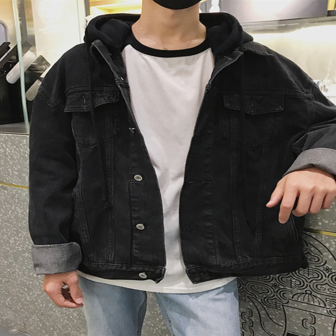 Herren Lässige Denimjacke mit Fleece-Futter Drune 1788342597