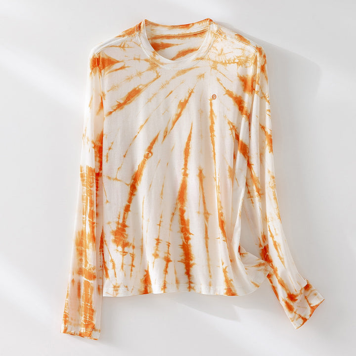 Herren Langärmeliges Batik-Longsleeve mit Slub-Struktur Drune
