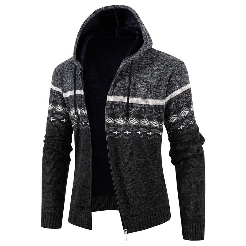 Herren Kapuzenpullover mit Norweger-Muster Drune