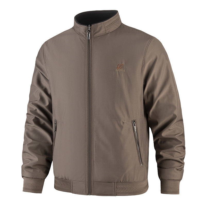 Herren Modische Freizeitjacke mit hohem Stehkragen und praktischen Taschen Drune
