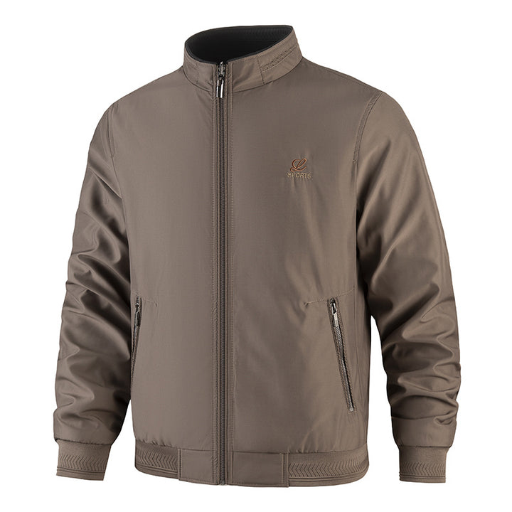 Herren Modische Freizeitjacke mit hohem Stehkragen und praktischen Taschen Drune