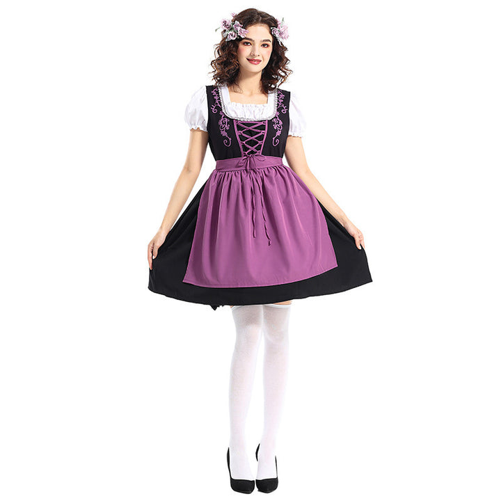 Damen nan traditionelles Dirndlkleid mit dekorativer Schnürung und abnehmbarer Schürze Drune