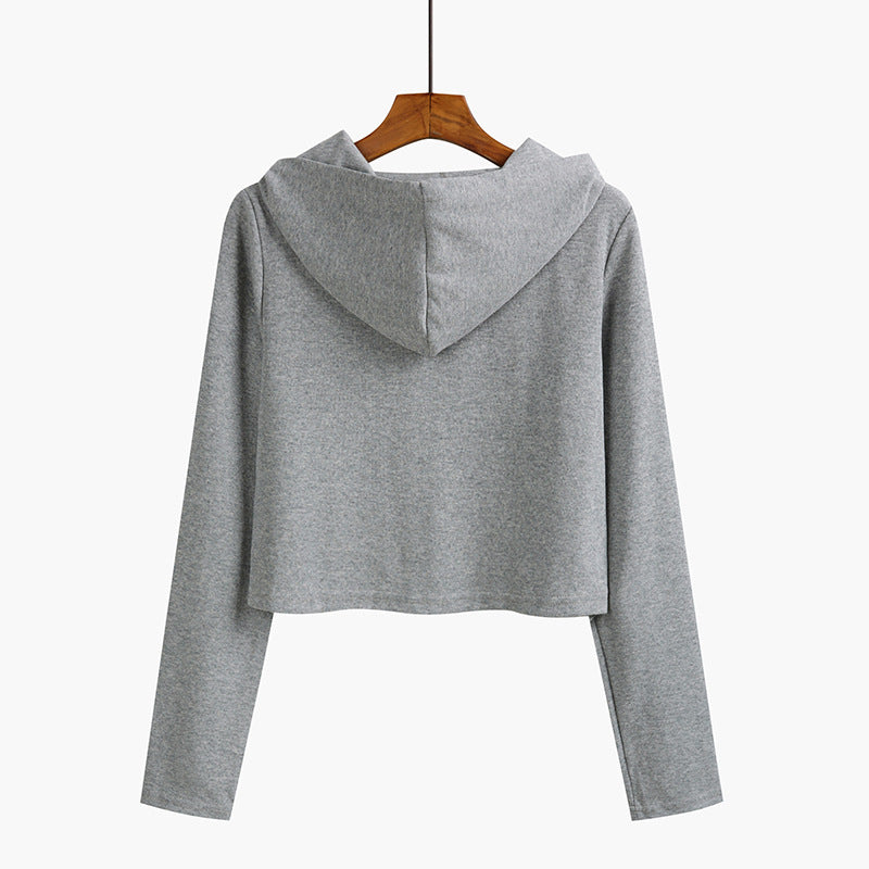Damen Cropped Zip-Up Hoodie mit modernem Design Drune