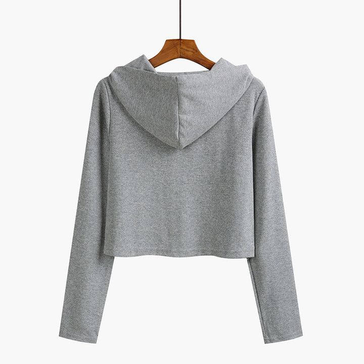 Damen Cropped Zip-Up Hoodie mit modernem Design Drune