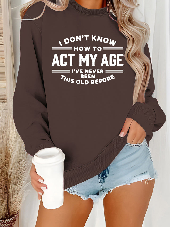 Damen Sweatshirt mit humorvollem Aufdruck und lässigem Schnitt Drune