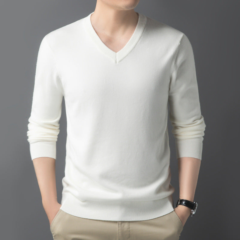 Herren Feiner V‑Ausschnitt Feinstrickpullover in schlanker Passform Drune