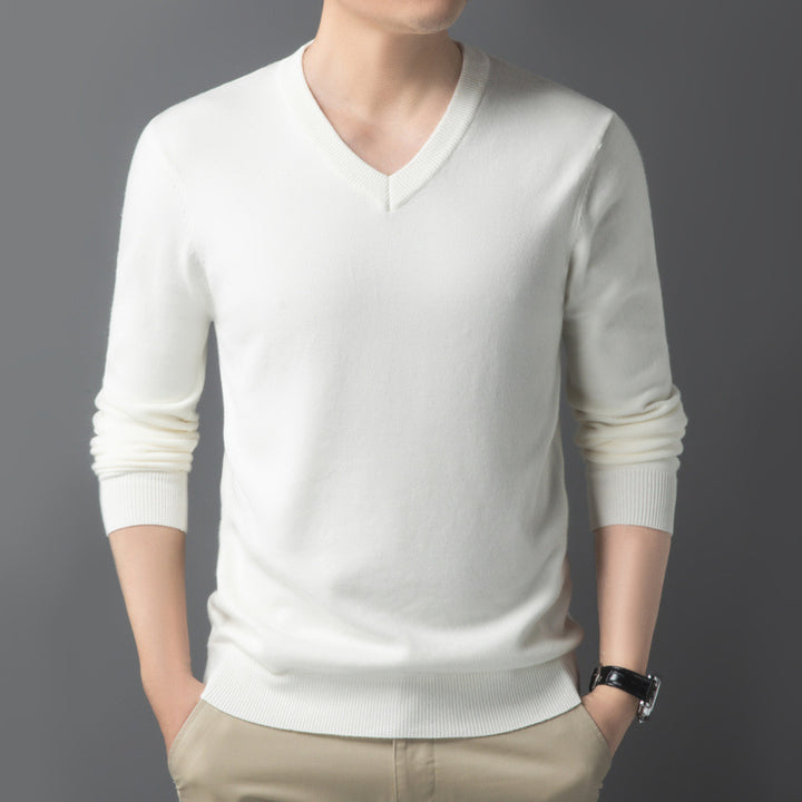 Herren Feiner V‑Ausschnitt Feinstrickpullover in schlanker Passform Drune