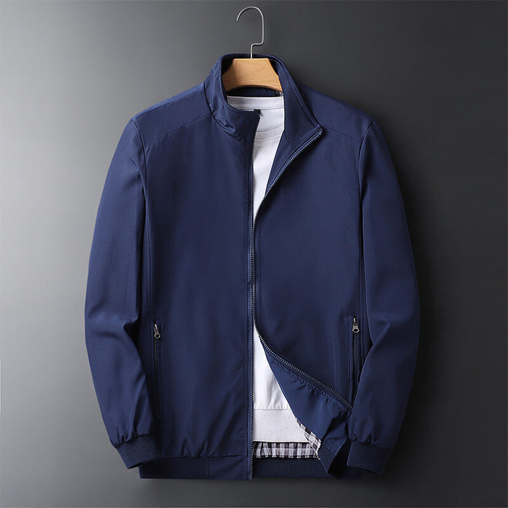 Herren Leichter wind- und wasserabweisender Zip-Blouson mit Stehkragen und Reißverschlusstaschen Drune
