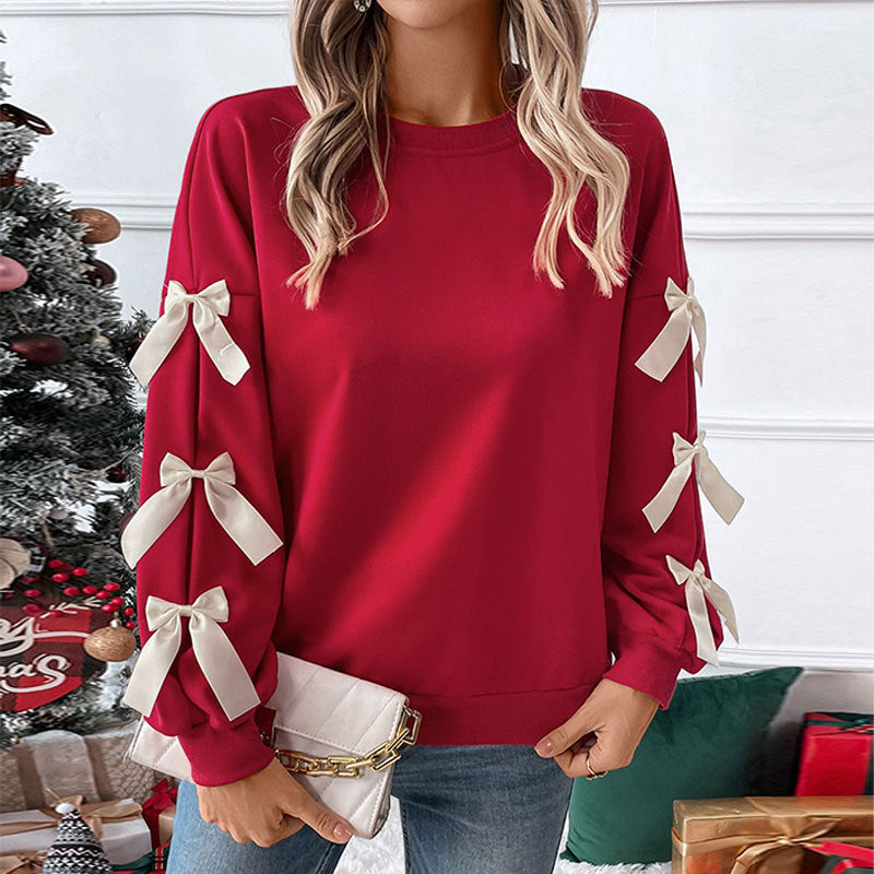 Damen Crop-Pullover mit Schleifen-Details Drune
