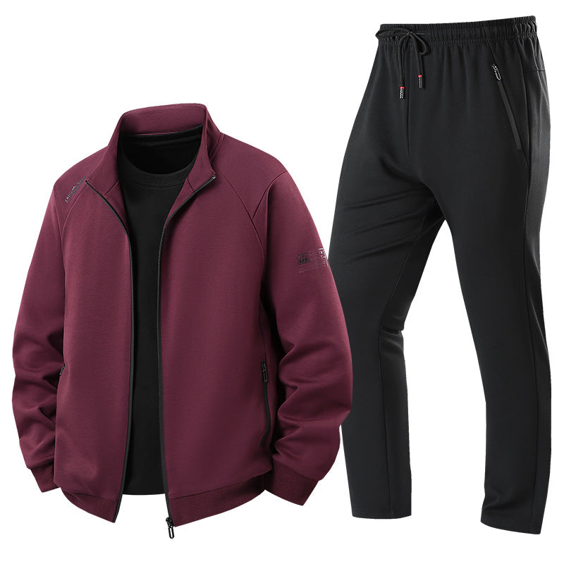 Herren Leichter Freizeit-Trainingsanzug-Set mit Reißverschlussjacke, elastischer Bund & Reißverschlusstaschen Drune