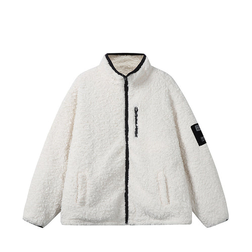 Unisex Teddy‑Fleece Jacke mit Stehkragen, hoher Wärme und kontrastierender Reißverschluss Drune