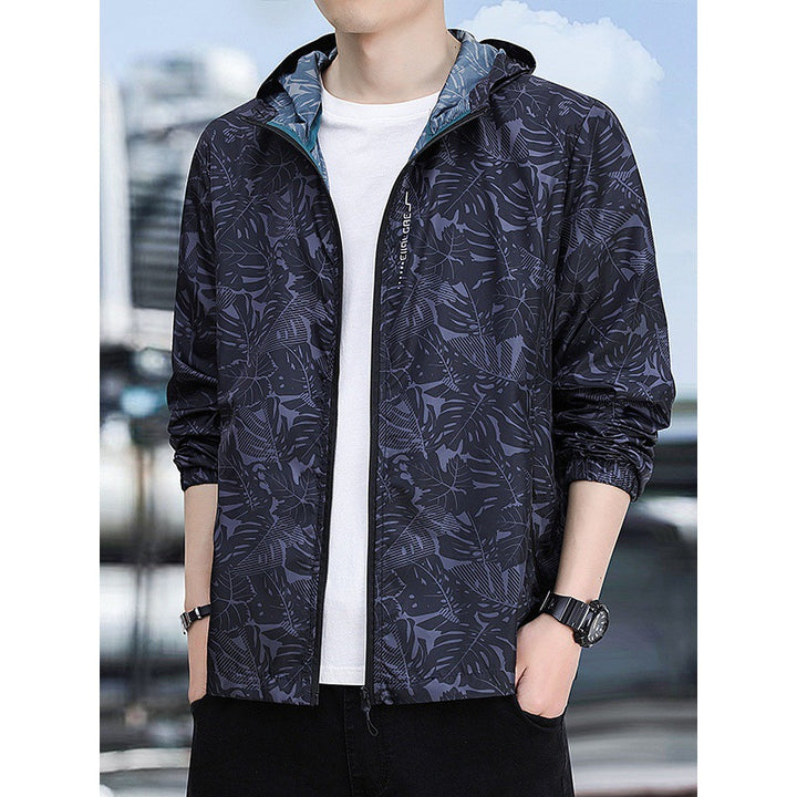 Herren Leichte Sportjacke mit modischem Blumendruck Drune