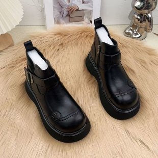 Damen Stilvolle Leder-Boots mit Kuschelfutter Drune