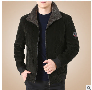Herren Lässige Cordjacke mit Fleecefutter Drune