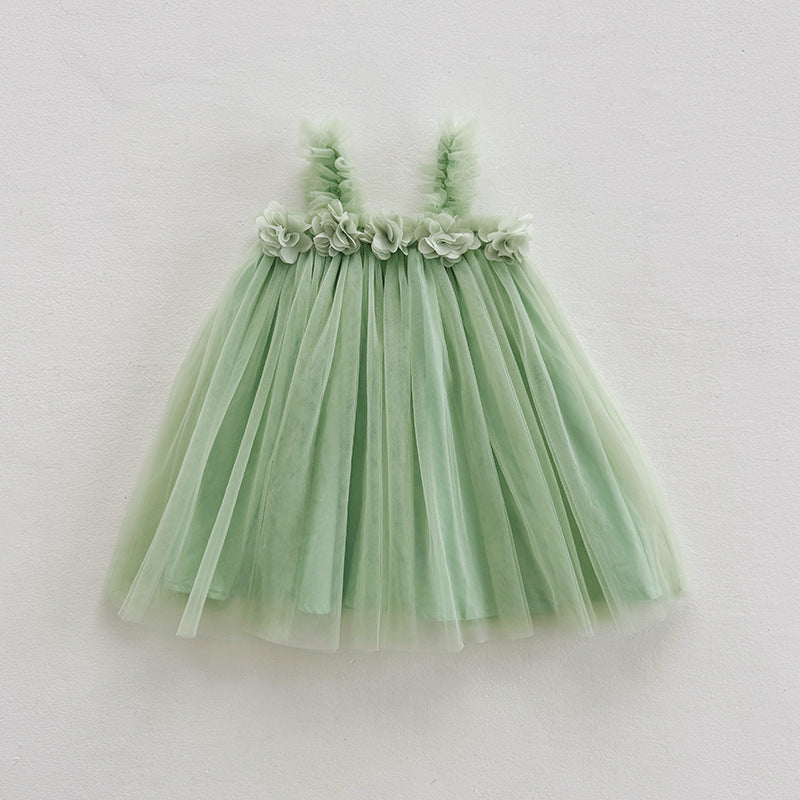 Mädchen Tüll Partykleid mit floralen Akzenten Drune
