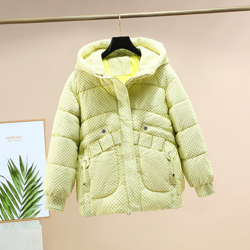 Damen Modische leichte Pufferjacke mit praktischen Taschen und Kapuze Drune