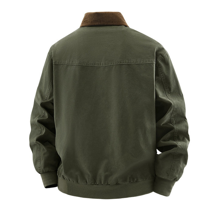Herren Stilvolle Bomberjacke mit Cordkragen Drune