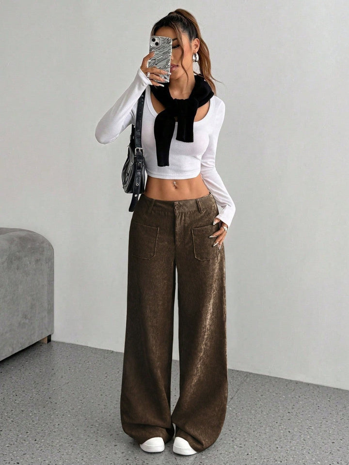 Damen Weite Cordhose Drune