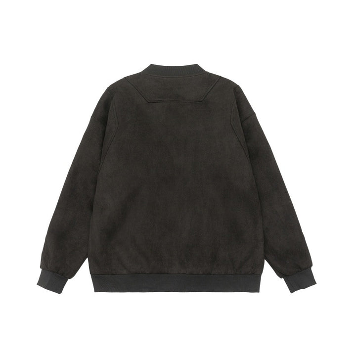 Unisex Kurzblouson im Vintage‑Suede‑Look mit Brustklappen, Reißverschlusstaschen und Rippbündchen Drune