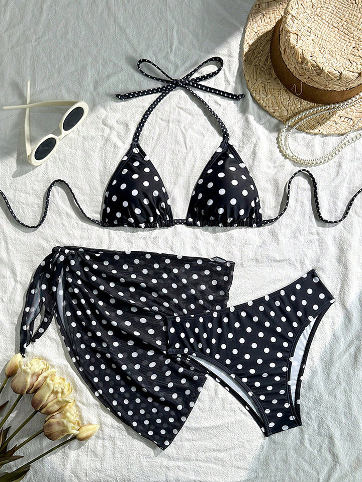 Damen Triangel-Bikini-Set mit passendem Pareo Drune