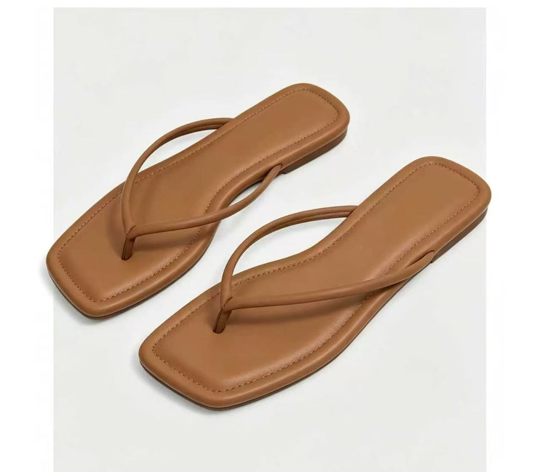 Damen Elegante und flache Zehentrenner mit minimalistischen Riemen Drune