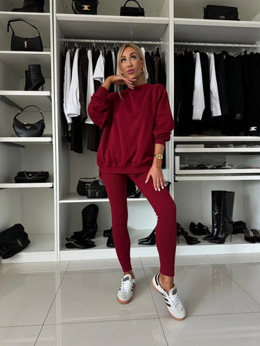 Damen Oversized Sweatshirt und Sportleggings Set Drune
