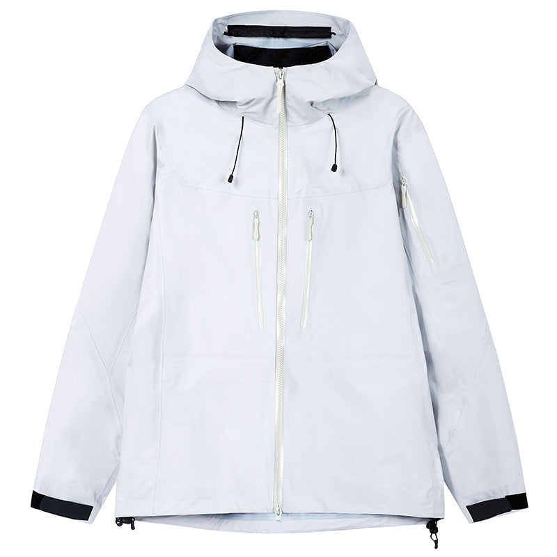 Herren Technische wasserdichte Outdoorjacke mit Kapuze und verschweißten Reißverschlüssen Drune
