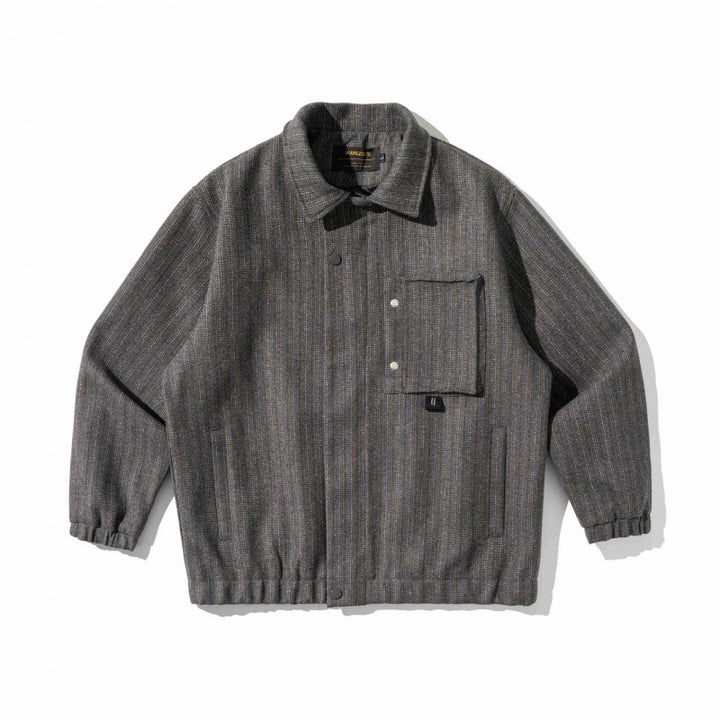 Herren Kastenförmige Overshirt‑Jacke aus Wollmix mit aufgesetzter Brusttasche Drune