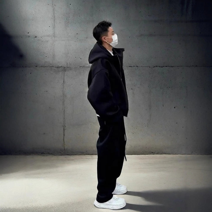 Herren Urbanes Oversized Jacken-Set Drune