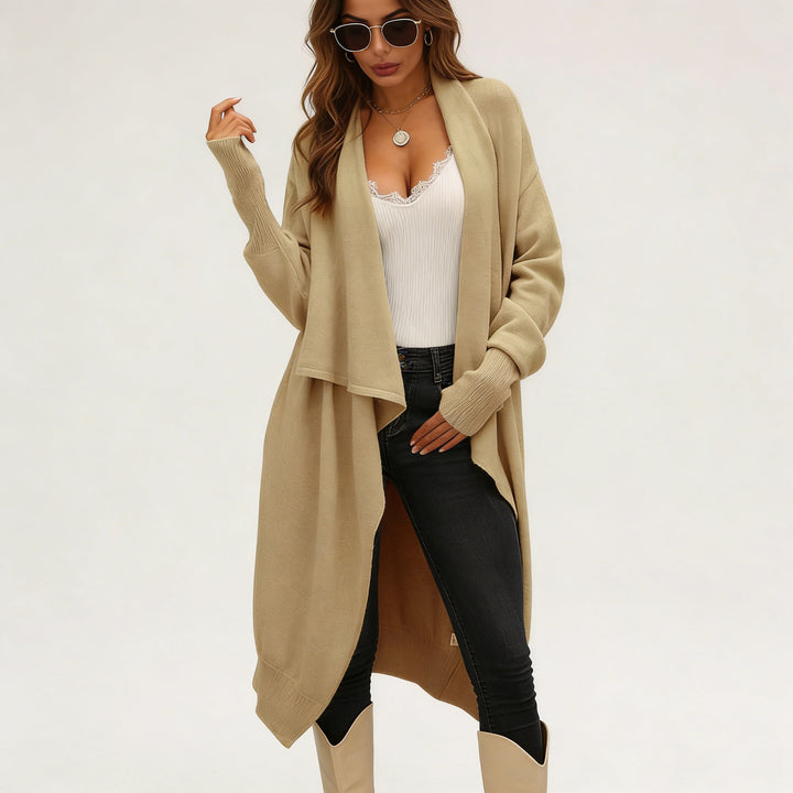 Damen lässiger Strickcardigan mit asymmetrischem Schnitt und weichem Material Drune