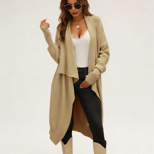 Damen lässiger Strickcardigan mit asymmetrischem Schnitt und weichem Material Drune