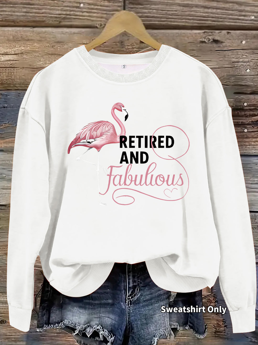 Damen Sweatshirt mit einzigartigem Flamingo-Motiv und inspirierendem Aufdruck Drune
