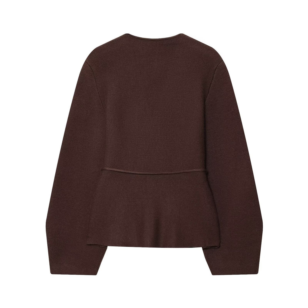 Damen Strickjacke mit eleganter Taillierung und V-Ausschnitt Drune