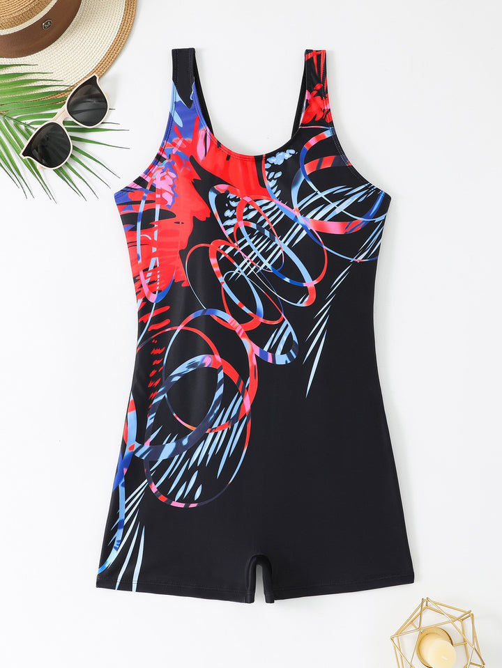 Damen Sportlicher Einteiler mit lebhaftem Design Drune