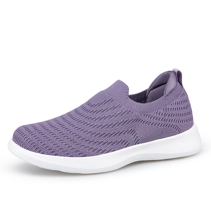Damen nan Feinstrick-Ballerina-Sneaker mit elastischem Einstieg, gepolstertem Komfortfußbett und flexibler Leichtsohle Drune