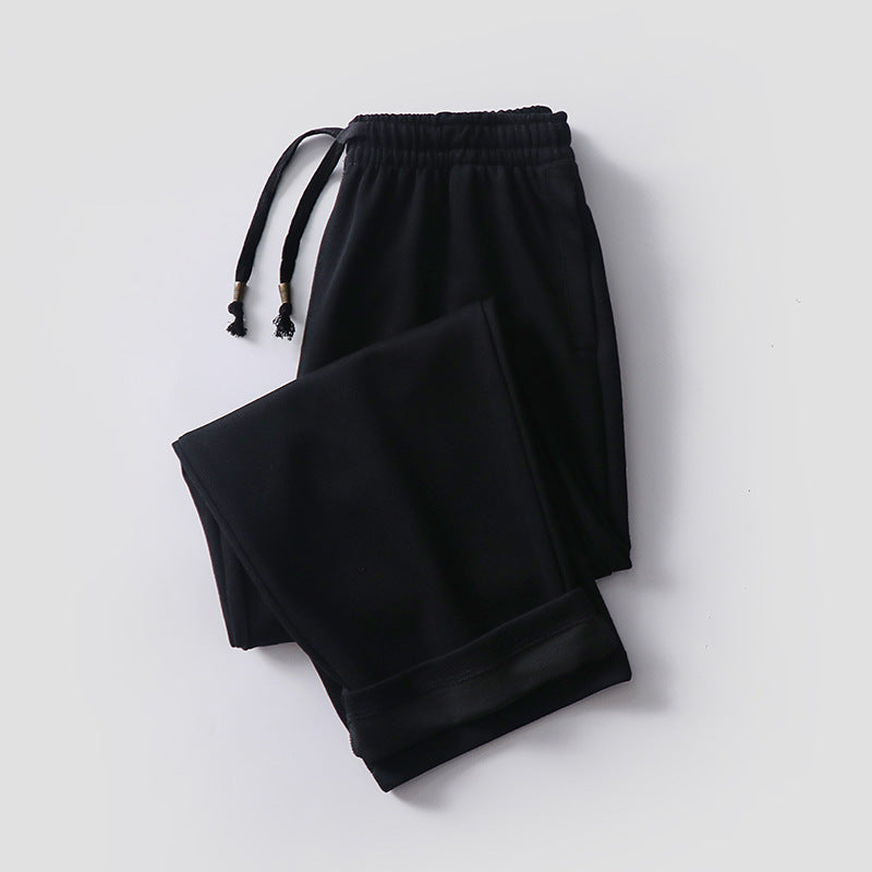 Unisex Gefütterte Fleece-Jogginghose mit elastischem Bund Kordelzug und schmalem Knöchelbündchen Drune