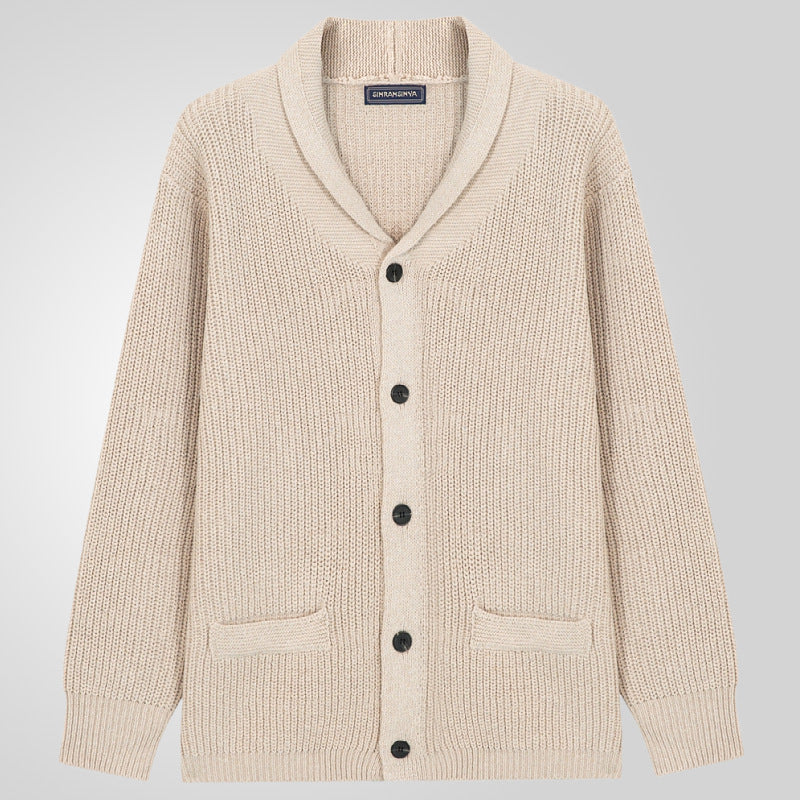 Herren Strickjacke mit klassischem Zopfmuster und bequemen tiefen Taschen Drune