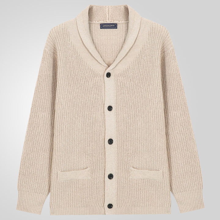 Herren Strickjacke mit klassischem Zopfmuster und bequemen tiefen Taschen Drune