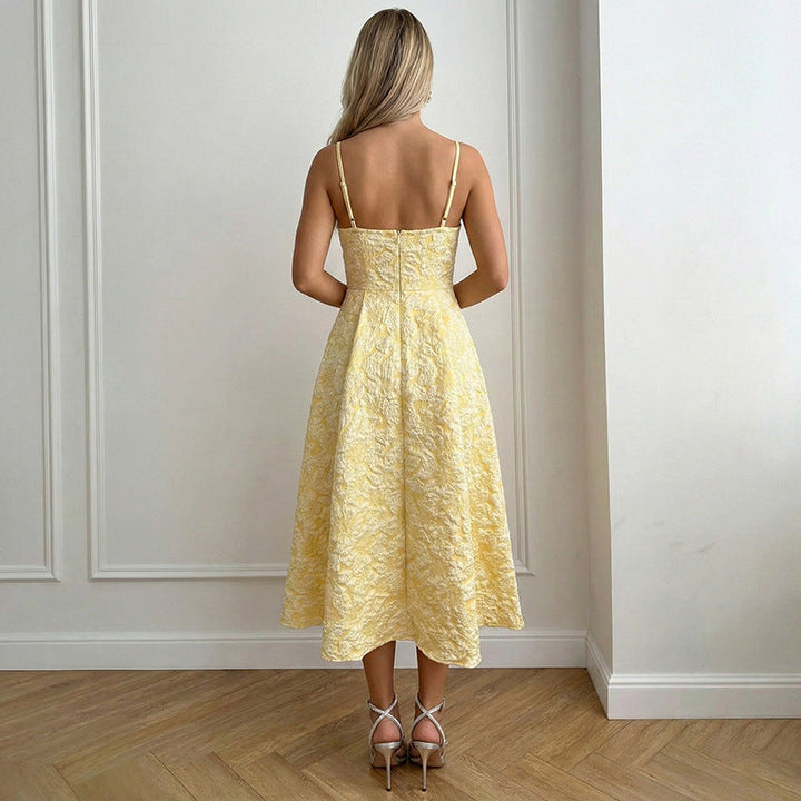 Damen Tailliertes Cocktailkleid mit schimmerndem Stoff und elegantem Bustier Drune