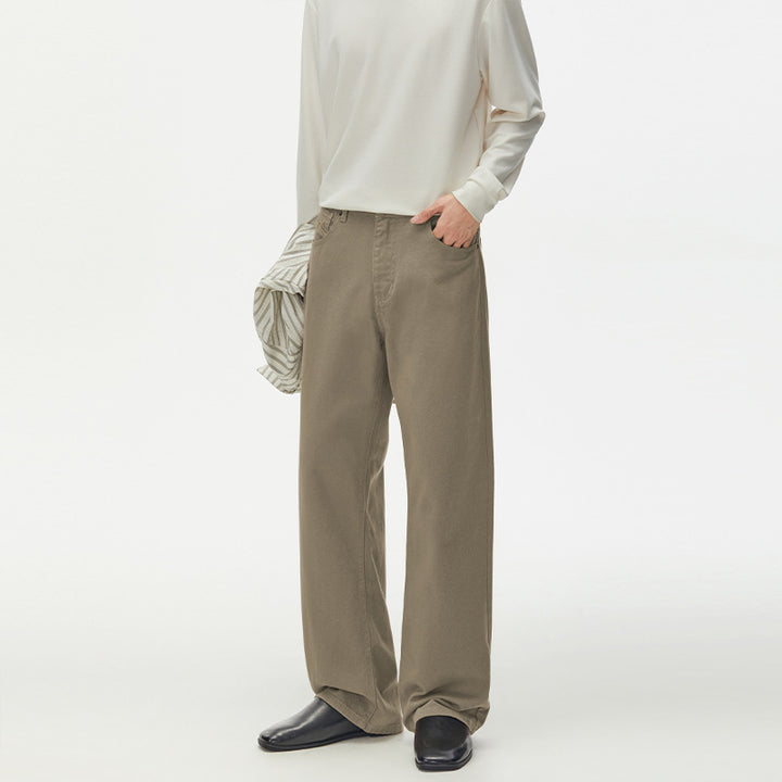 Herren Weitgeschnittene Chinohose aus Baumwoll-Twill mit tiefem Schritt Drune