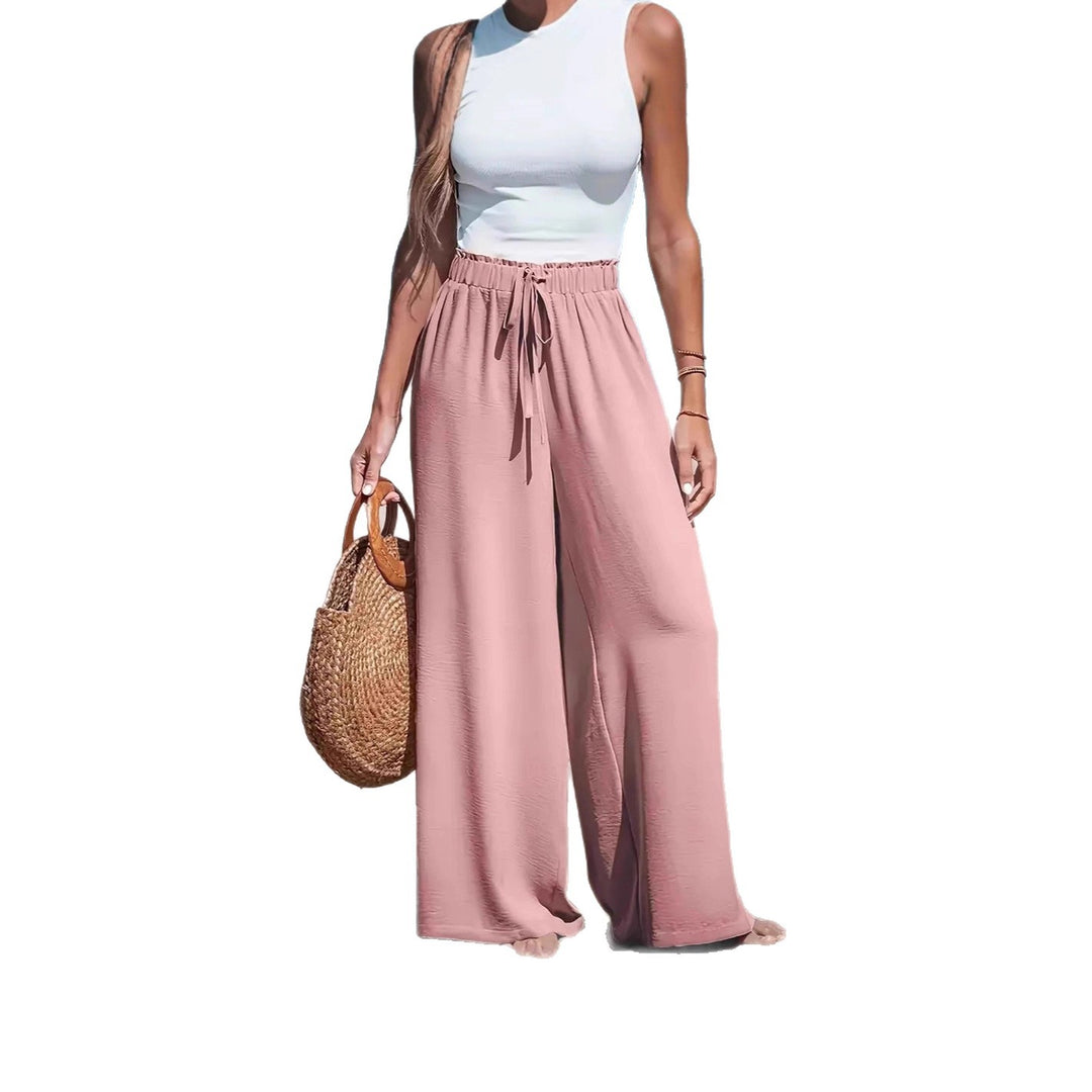 Damen weite Sommerhose mit elastischem Taillenbund Drune