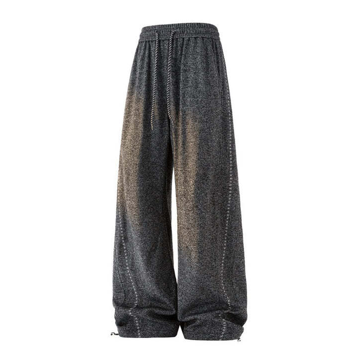 Damen Weite Lounge‑Hose aus Sweatstoff mit Kordelzug, Ziernähten und elastischem Bund Drune