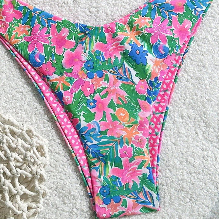 Damen Triangel-Bikini mit floralem Design Drune